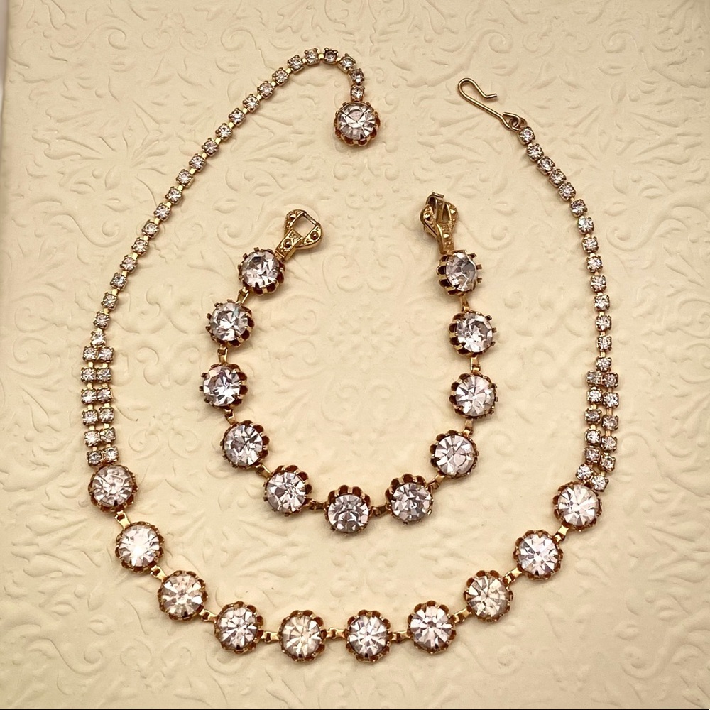 Antique / Vintage Rhinestone Necklace & Bracelet